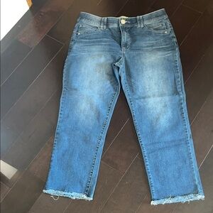 Democracy size 14 “AB” technology Classic Blue Denim Jeans frayed hem.